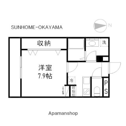 アロウル大元駅前 110｜岡山県岡山市北区大元駅前(賃貸マンション1K・1階・30.15㎡)の写真 その2