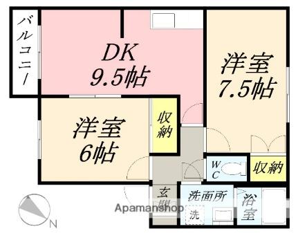 岡山県岡山市南区西市(賃貸アパート2DK・2階・54.65㎡)の写真 その2