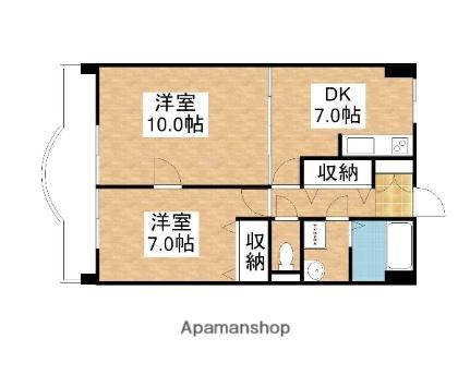 岡山県岡山市北区鹿田本町(賃貸マンション2DK・9階・57.40㎡)の写真 その2