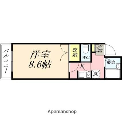 岡山県岡山市北区下中野（賃貸マンション1K・2階・26.40㎡） その2