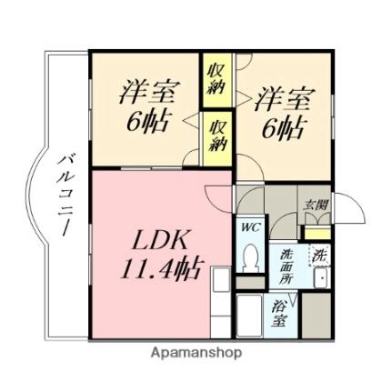 岡山県岡山市北区今保(賃貸マンション2LDK・1階・52.93㎡)の写真 その2