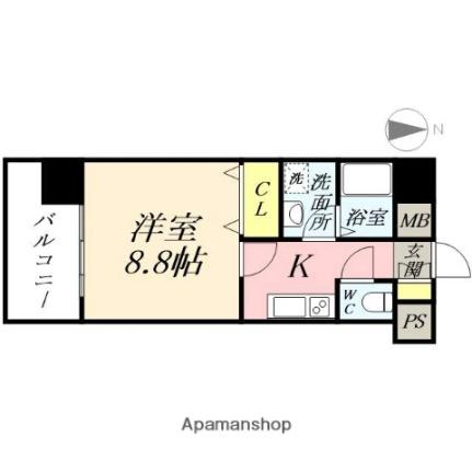 岡山県岡山市北区高柳西町(賃貸マンション1K・8階・27.81㎡)の写真 その2