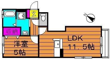 フラッツア西市 203号室｜岡山県岡山市南区西市(賃貸アパート1LDK・2階・40.07㎡)の写真 その2