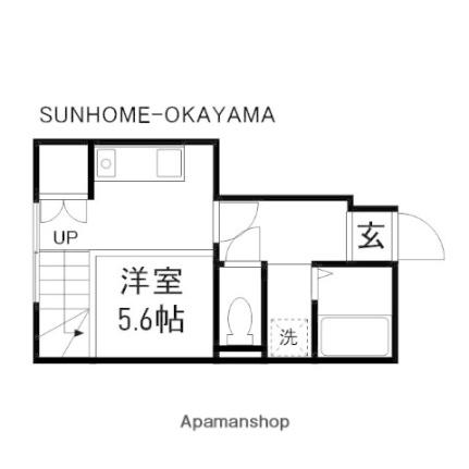 岡山県岡山市北区島田本町２丁目(賃貸アパート1R・1階・21.00㎡)の写真 その2