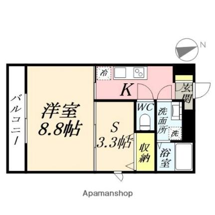 岡山県岡山市北区大供表町(賃貸マンション1K・1階・34.87㎡)の写真 その2