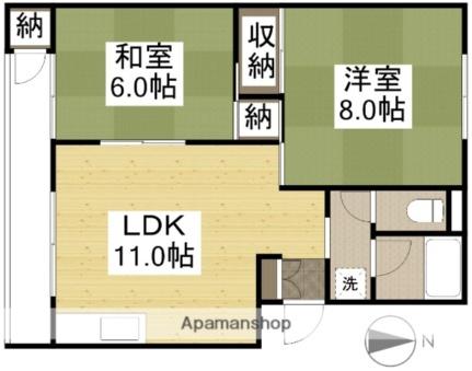 津倉マンション　Ａ棟 A307｜岡山県岡山市北区津倉町１丁目(賃貸マンション2LDK・3階・41.65㎡)の写真 その2