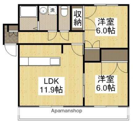 マリベールそら 202｜岡山県岡山市南区西市(賃貸マンション2LDK・2階・61.32㎡)の写真 その2