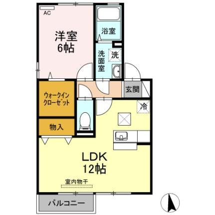 ローズパレスなごみ　Ｂ棟 B102｜岡山県岡山市南区米倉(賃貸アパート1LDK・1階・45.42㎡)の写真 その2