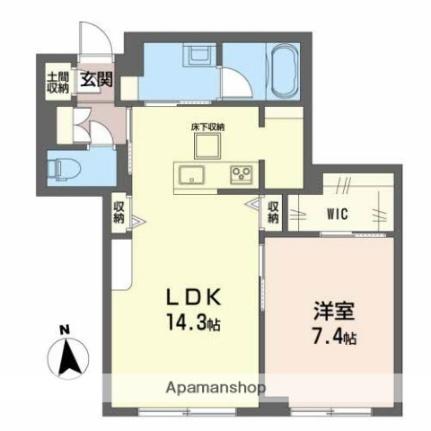 クロムノワール 103｜岡山県岡山市北区天瀬南町(賃貸マンション1LDK・1階・53.85㎡)の写真 その2