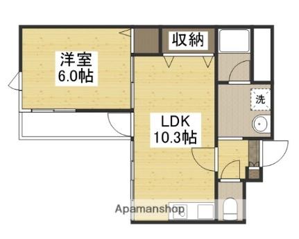 パルロイヤル東島田 403｜岡山県岡山市北区東島田町１丁目(賃貸マンション1LDK・4階・38.91㎡)の写真 その2