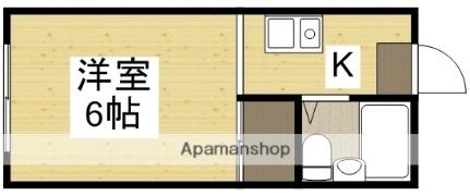 サンフェイバァマンション 107｜岡山県岡山市北区北方３丁目(賃貸マンション1K・1階・18.00㎡)の写真 その2