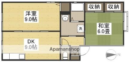 レーベン板野　Ａ棟 102｜岡山県岡山市北区白石西新町(賃貸アパート2DK・1階・56.66㎡)の写真 その2