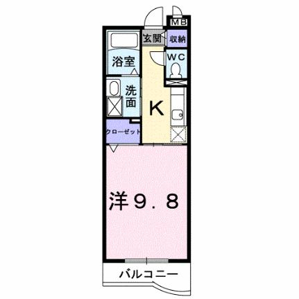 ハピーライフ平田 205 ｜ 岡山県岡山市北区平田（賃貸マンション1K・2階・30.66㎡） その2