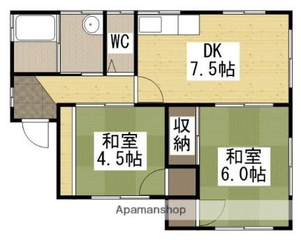 岡山県岡山市南区泉田４丁目(賃貸一戸建2DK・1階・44.92㎡)の写真 その2