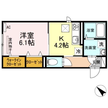 Ｄ　ｍａｉｓｏｎ　西崎 102｜岡山県岡山市北区西崎１丁目(賃貸アパート1K・1階・30.20㎡)の写真 その2