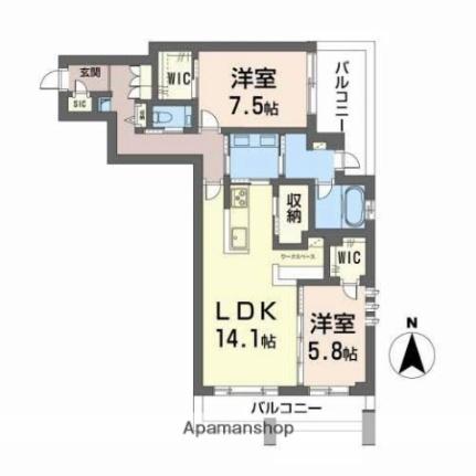 シャーメゾンプレミア上中野（ＢＥＬＳ認証） 405｜岡山県岡山市北区上中野１丁目(賃貸マンション2LDK・4階・79.25㎡)の写真 その2