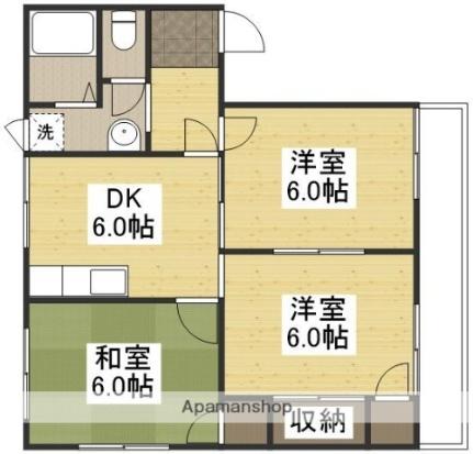 岡山県岡山市南区福浜町（賃貸アパート3DK・2階・52.80㎡） その2