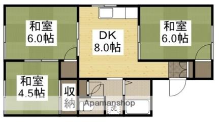 コーポラス中井Ｄ棟 201｜岡山県岡山市中区中井３丁目(賃貸アパート3DK・2階・50.50㎡)の写真 その2