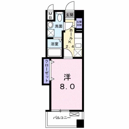 エトワール　ポレール　III号館 406｜岡山県岡山市北区富田(賃貸マンション1K・4階・27.28㎡)の写真 その2