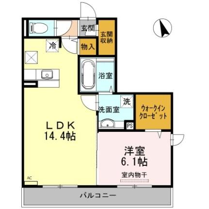 岡山県岡山市南区新保(賃貸アパート1LDK・1階・50.37㎡)の写真 その2