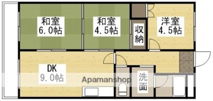 岡山県岡山市中区清水１丁目(賃貸マンション3DK・1階・54.00㎡)の写真 その2