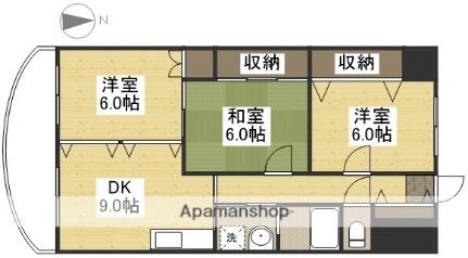 岡山県岡山市北区中仙道１丁目(賃貸マンション3DK・2階・62.70㎡)の写真 その2