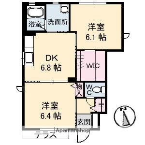 エクセレンテ大高V 101｜岡山県倉敷市四十瀬(賃貸アパート2DK・1階・46.68㎡)の写真 その2