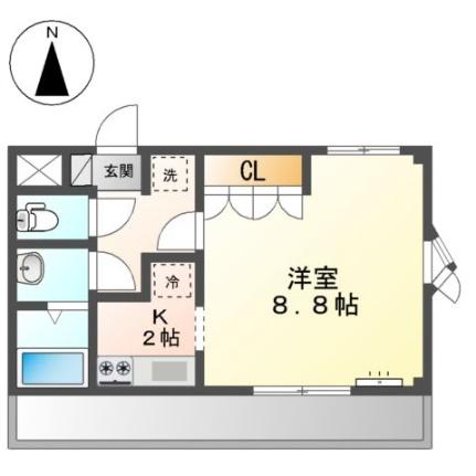 フィールドアップ 101｜岡山県岡山市北区久米(賃貸アパート1K・1階・28.22㎡)の写真 その2