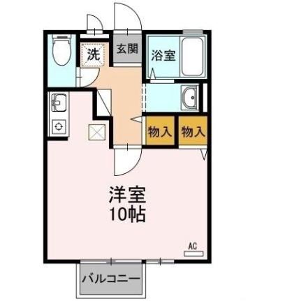 フォンテーヌ　アイ 106｜岡山県倉敷市上富井(賃貸アパート1R・1階・29.25㎡)の写真 その2