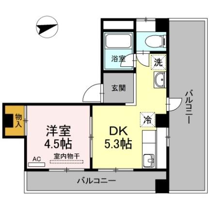 波田マンション 501｜岡山県倉敷市稲荷町(賃貸アパート1DK・5階・30.56㎡)の写真 その2