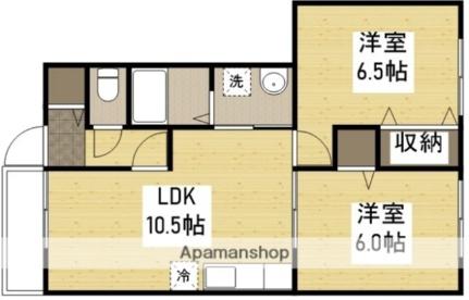 ハイツリー21　Ｄ 103｜岡山県岡山市南区妹尾(賃貸アパート2LDK・1階・54.86㎡)の写真 その2