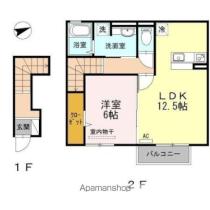 サンセール 205 ｜ 岡山県倉敷市西阿知町西原（賃貸アパート1LDK・2階・52.21㎡） その2