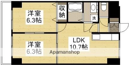 岡山県岡山市北区白石東新町(賃貸マンション2LDK・2階・48.95㎡)の写真 その2