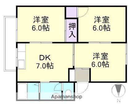 岡山県倉敷市北畝２丁目(賃貸アパート3DK・2階・51.53㎡)の写真 その2