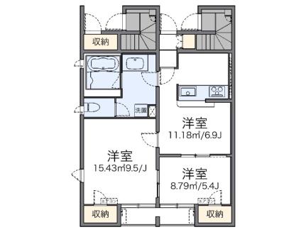 レオネクスト富 102｜岡山県岡山市北区富町１丁目(賃貸アパート2LDK・1階・60.76㎡)の写真 その2