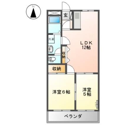 リブ・コンフォース 201｜岡山県倉敷市西阿知町西原(賃貸アパート2LDK・2階・45.97㎡)の写真 その2