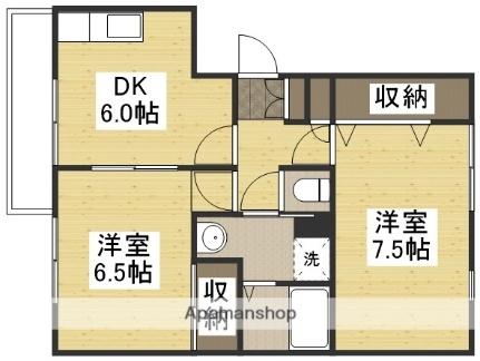 エーベル 202｜岡山県岡山市中区中井１丁目(賃貸マンション2DK・2階・51.17㎡)の写真 その2