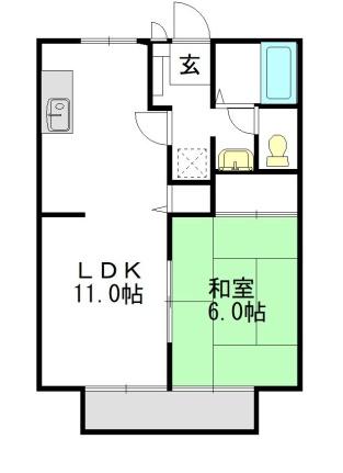 メルベイユ24 B101｜岡山県倉敷市中島(賃貸アパート1LDK・1階・40.92㎡)の写真 その2