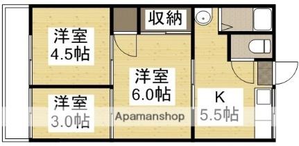 野田マンション　Ｃ棟 12｜岡山県倉敷市川入(賃貸アパート3K・1階・36.50㎡)の写真 その2