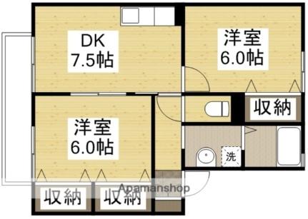 アネシスＢ 102｜岡山県倉敷市西阿知町(賃貸アパート2DK・1階・47.69㎡)の写真 その2