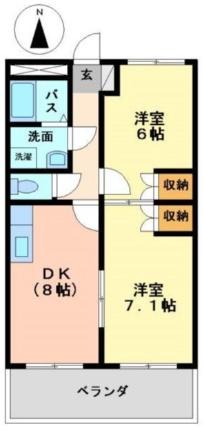 アメニティガーデン 203｜岡山県倉敷市安江(賃貸アパート2DK・2階・48.06㎡)の写真 その2