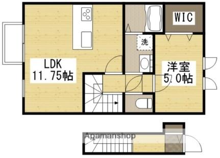 ＣｏＣｏ上富井 201｜岡山県倉敷市上富井(賃貸アパート1LDK・2階・43.88㎡)の写真 その2