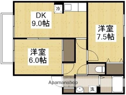 ビーライン中庄Ｄ 102｜岡山県倉敷市徳芳(賃貸アパート2DK・1階・52.80㎡)の写真 その2