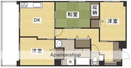 難波ビル 401｜岡山県倉敷市玉島爪崎(賃貸マンション3DK・4階・69.33㎡)の写真 その2