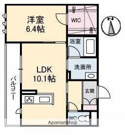 シャイン 306｜岡山県倉敷市新田(賃貸アパート1LDK・3階・43.63㎡)の写真 その2