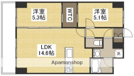 Ｂｅｌｌａ　ｃａｓａ　Ｓｏｕｔｈ 506｜岡山県倉敷市老松町３丁目(賃貸マンション2LDK・5階・56.32㎡)の写真 その2