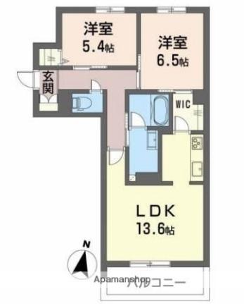 シャーメゾンＣＯＬＺＡ 102｜岡山県倉敷市福田町浦田(賃貸アパート2LDK・1階・62.05㎡)の写真 その2