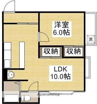 岡山県倉敷市鳥羽(賃貸アパート1LDK・2階・44.40㎡)の写真 その2