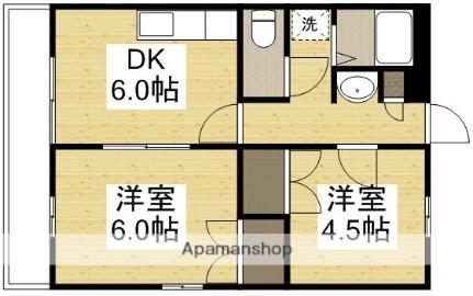 岡山県倉敷市玉島阿賀崎５丁目(賃貸マンション2DK・2階・39.74㎡)の写真 その2