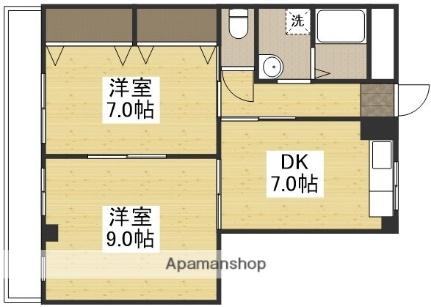 岡山県倉敷市徳芳(賃貸マンション2DK・4階・50.00㎡)の写真 その2